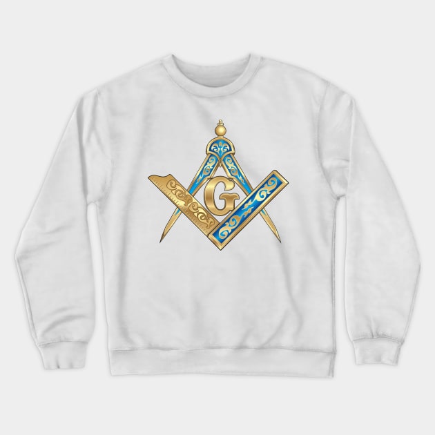 Compass & Square Masonic Symbol in blue and gold, for Those Who Travel East Towards The Light Crewneck Sweatshirt by hclara23